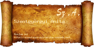 Szentgyörgyi Anita névjegykártya