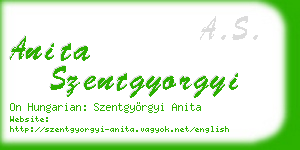 anita szentgyorgyi business card