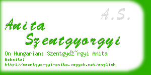 anita szentgyorgyi business card